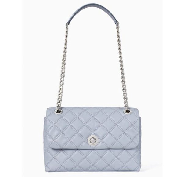 Kate Spade Natalia medium flap shoulder Bag crossbody handbag blue